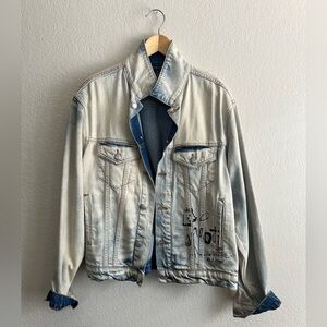 Zara Rare 2000s Graphic Denim Jacket Size S
